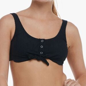 Body Glove Women's Ibiza Kate Tie-Front Bikini Top, Black, Size XS, NWT